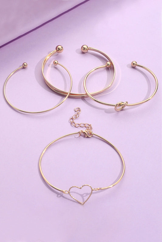 Conjunto de 4 piezas de pulsera con cruz geométrica Love