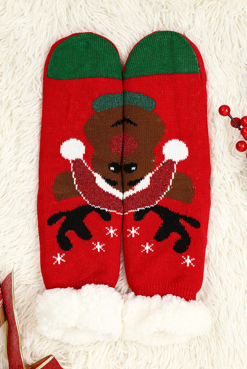 Calcetines térmicos con estampado de árbol de Navidad negro