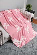 Pink Bow Printed Cozy Soft Throw Blanket