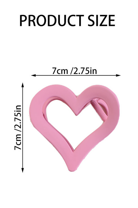 Light Pink Cutout Heart Shape Frosted Small Hair Clip