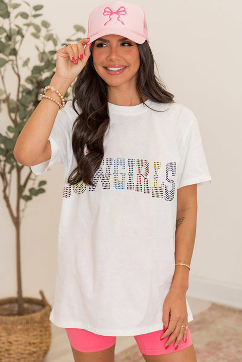 White Rhinestone Cowgirls Graphic Tee