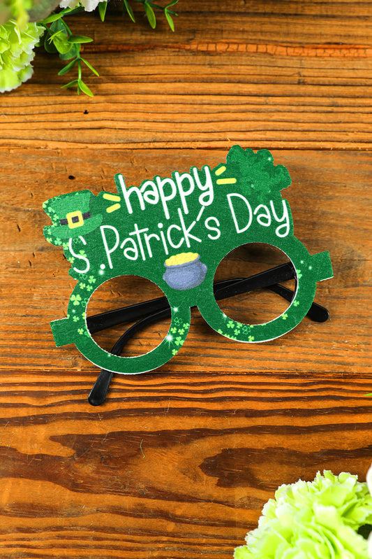 Green St. Patricks Day Clover Glasses Frame