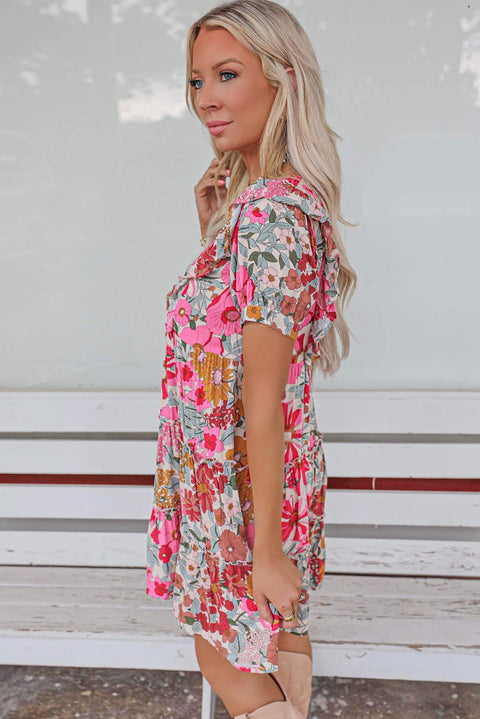 Ruffled Tank Floral Dress