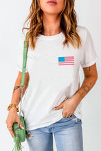 White Back American Flag LIVE FREE Graphic T Shirt