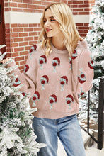 Light Pink Cheer for Christmas Round Neck Casual Sweater