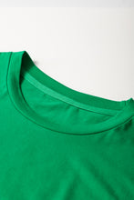 Bright Green Casual Plain Crew Neck Tee