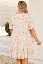 Plus Size Floral Pattern Babydoll Swing Dress