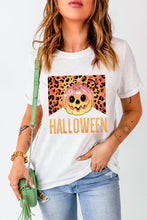 White Leopard Pumpkin Face HALLOWEEN Graphic T Shirt