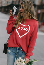 xoxo Heart Pattern Print Valentines Sweatshirt