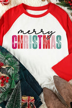 Christmas Tree Snowflakes Graphic Raglan Top