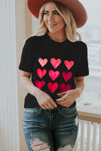 Camiseta con estampado de corazón y lentejuelas