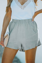 High Waist Pocketed Ruffle Shorts