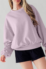 Orchid Petal Exposed Seam Batwing Sleeve Drop Shoulder Sweatshirt