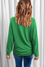 Green St. Patricks LUCKY Clover Print Raglan Sleeve Sweatshirt