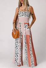 Leopard Color Block Mix Print Pocketed Jumpsuit