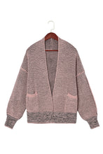 Pink Chunky Waffle Knit Oversized Collar Cardigan