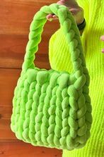 Pear Green Woven Knit Handmade Small Tote Bag