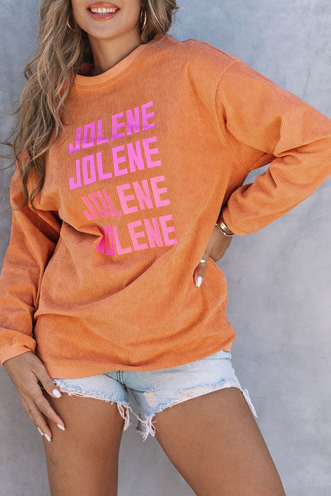 Sudadera oversize con cordón de canalé JOLENE naranja 