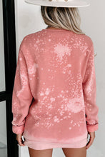 Pink Halloween Pattern Bleached Crewneck Sweatshirt