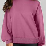 Valerian Solid O Neck High Low Hem Pullover Sweatshirt