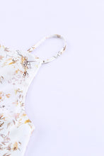 Beige Floral Print Drape Front Tank Top