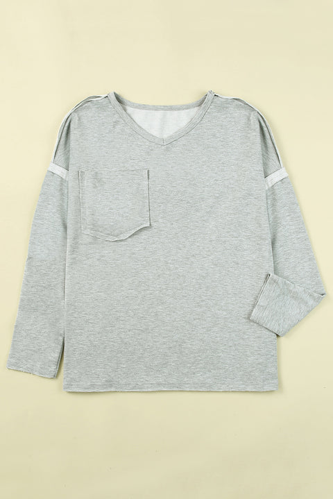 Pocketed Oversized Drop Sleeve Top