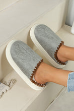 Medium Grey Thick Sole Plush Lined Home Slippers