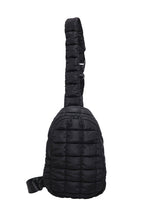 Black Zipper Quilted Puffer Crossbody Bag