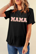 Black MAMA Chenille Graphic Tee