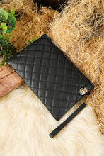 Black Quilted Leather Wallet Bag