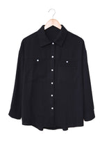 Solid Pocket Long Sleeve Button-up Shirt