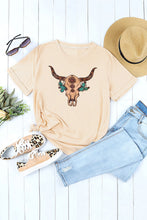 Floral Turkey Shape Print Short Sleeve T Shirt