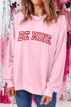 Pink BE MINE Puff Graphic Pullover Sweatshirt