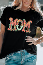 Black Floral MOM Graphic T Shirt