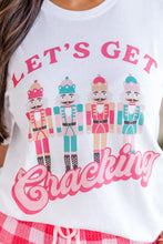 White Lets Get Cracking Print Christmas Crewneck T Shirt