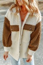 Chaqueta Sherpa color block con bolsillos 