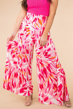 Boho Abstract Floral Print Wide Leg Pants