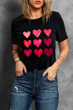 Camiseta con estampado de corazón y lentejuelas