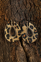 Chestnut Leopard Print Hollow Out Drop Earrings