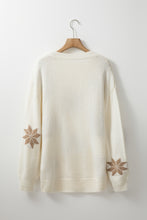 White Snowflake Christmas Tunic Sweater