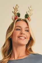 Gold Christmas Reindeer Sequined Bell Headband