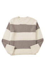 Simply Taupe Colorblock Loose Pullover Sweater