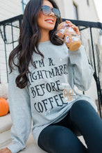 Gray I'M A NIGHTMARE BEFORE COFFEE Graphic Crewneck Sweatshirt