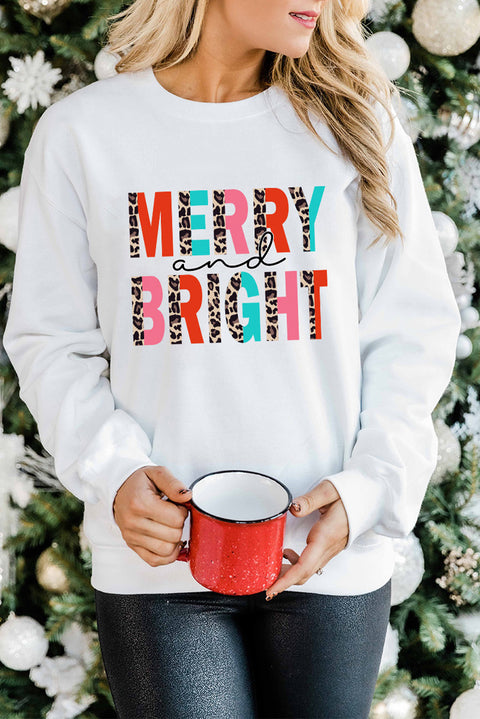 MERRY and BRIGHT Leopard Print Pullover Sweatshirt