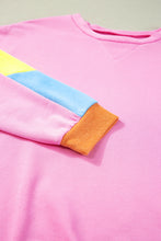 Pink Candy Colorblock French Terry Top