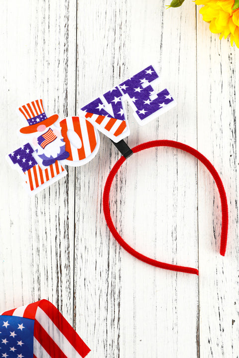 Multicolor LOVE American Flag Pattern Headband