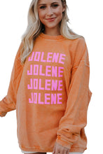 Sudadera oversize con cordón de canalé JOLENE naranja 