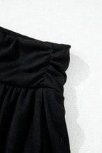 Black Wide Waistband Ruched Skort