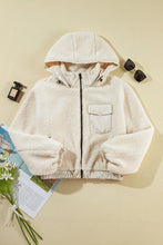 Jet Stream Zip-up Pocketed Hooded Sherpa Jacket