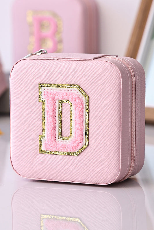 Pink Chenille D Letter Organized Jewelry Box